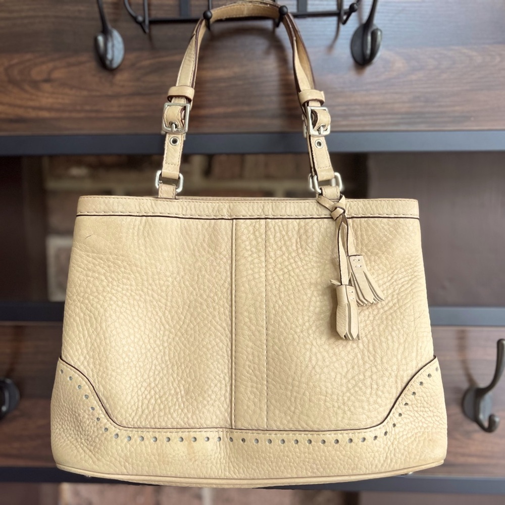 Vintage Coach Pebbled Leather Hampton Tassel Satchel No. 5055